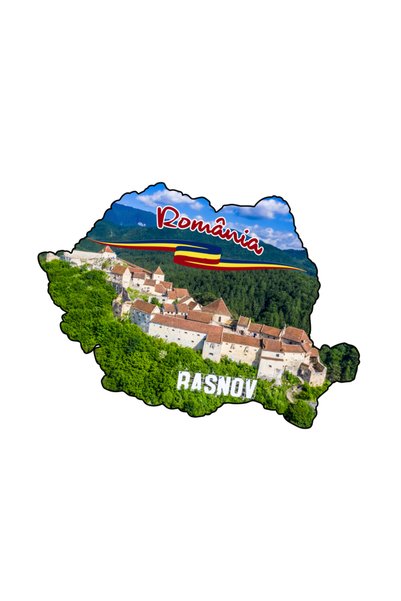 gift shop Magnet harta suvenir personalizat cu mesaj, Romania rasnov, model 1...