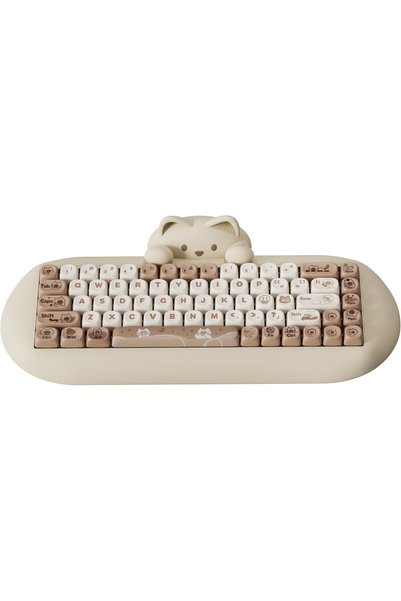 YUNZII C68 Silicone Cute Cat Mechanical Keyboard(Brown, Milk Switch)