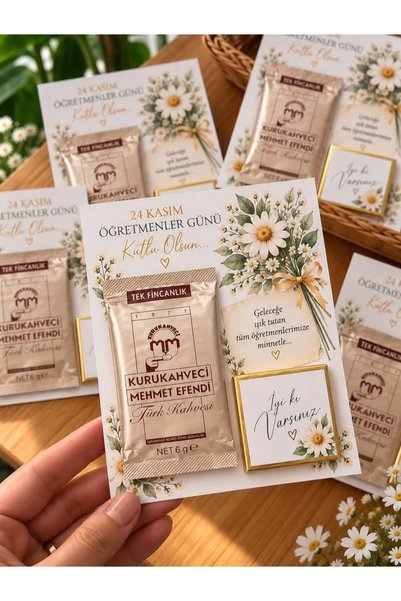 anoragiftstudio 15 Adet Öğretmenler günü hediyeliği kahve ve çikolata seti
