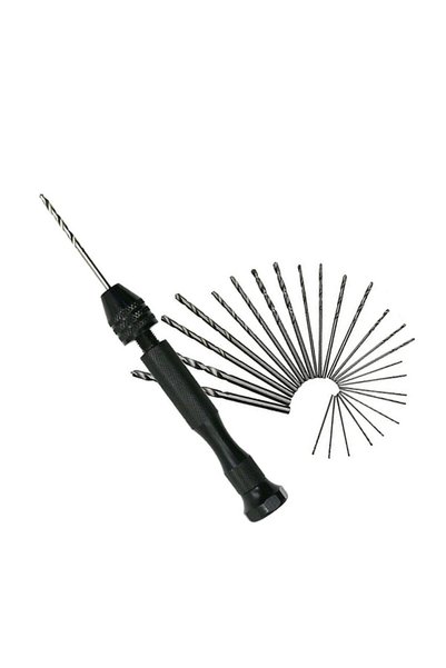 UPKOCH 26pcs Manual Pin Vise Hand Drill Set with Wire Gauge Bits for Jewelry ...