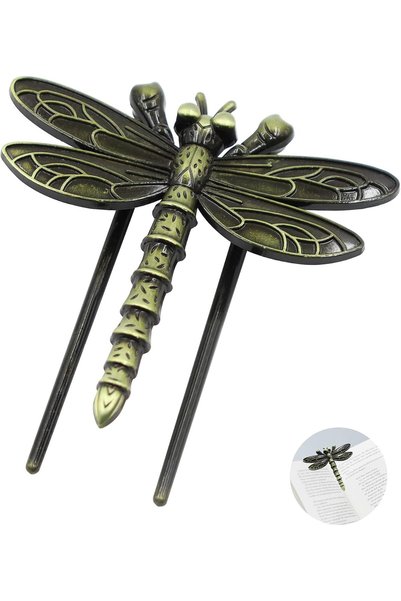 GENERAL Vintage Book Clips to Hold Book Open, Metal Dragonfly Journal Clip Bo...