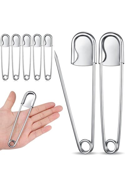 TERRIFI Jumbo Stainless Steel Safety Pins - Large Heavy Duty Huge Strong Laun...