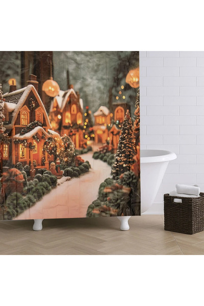 Belora Peva Shower Curtain with Christmas Pattern Case Ninse 180x180cm