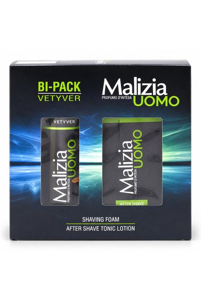 Malizia Set cadou pentru îngrijire și ras Uomo Vetyver, 100 ml + 300 ml