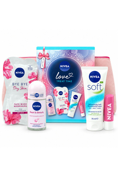 NIVEA Set cadou pentru îngrijire Love Treat Time, 75 ml + 50 ml + 2 × 7,5 ml ...