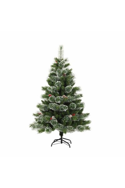 OEM Brad Artificial Nins de Craciun cu Conuri si Fructe Rosii, 150 cm, 461 Va...