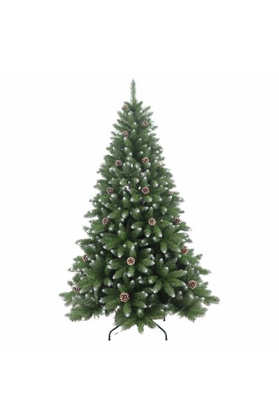 OEM Brad Artificial de Craciun cu Conuri si Varfuri Ninse, Aspect , 210 cm, 3...
