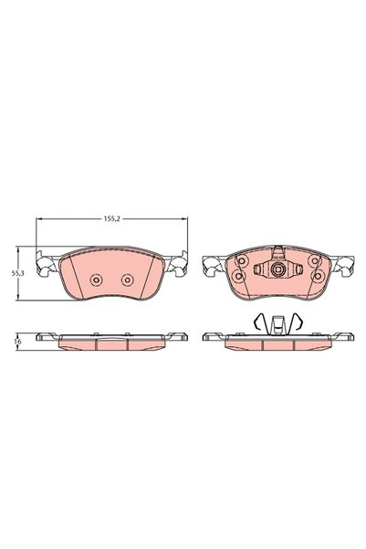 TRW Set plăcuțe de frână, frână pe disc GDB2186