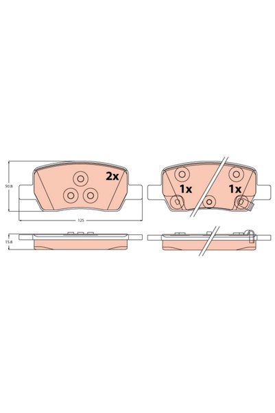TRW Set plăcuțe de frână, frână pe disc GDB2368