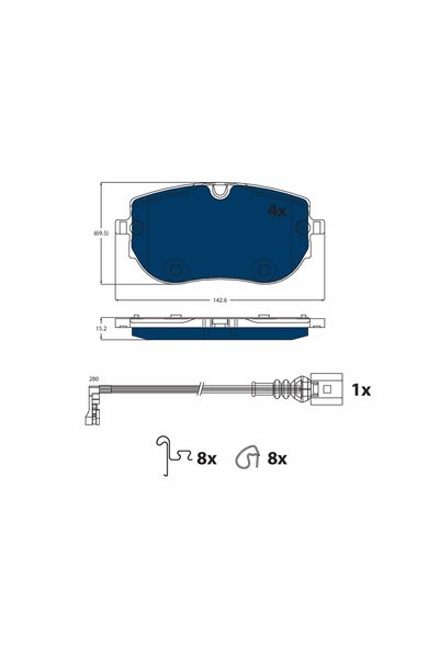 TRW Set plăcuțe de frână, frână pe disc GDB2548BTE