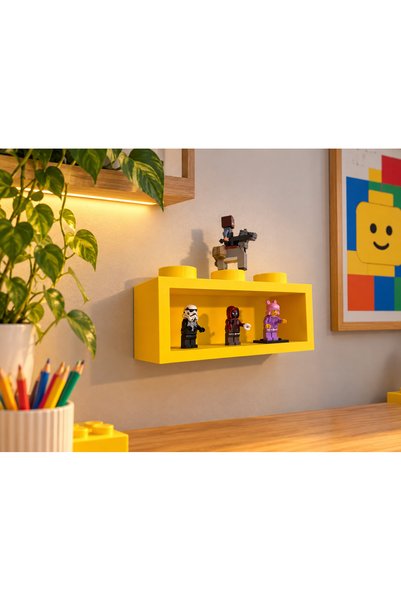 Özel3DBaskılar Özel 3D Baskılar- Lego tasarımlı dekoratif mini raf