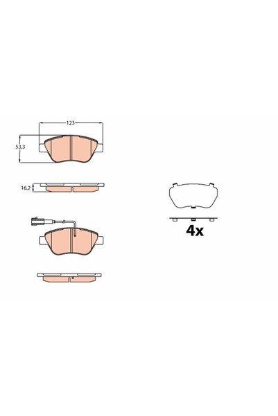 TRW Set plăcuțe de frână, frână pe disc GDB2164