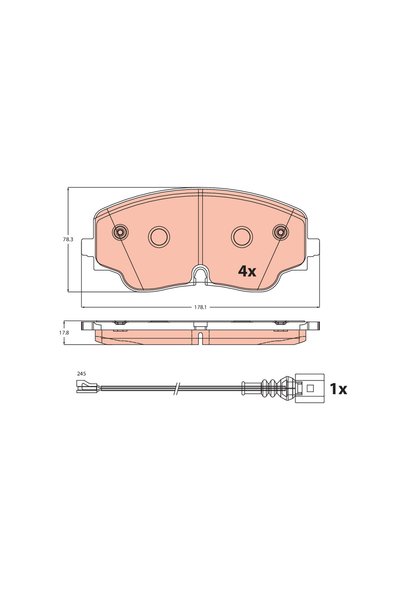 TRW Set plăcuțe de frână, frână pe disc GDB2498