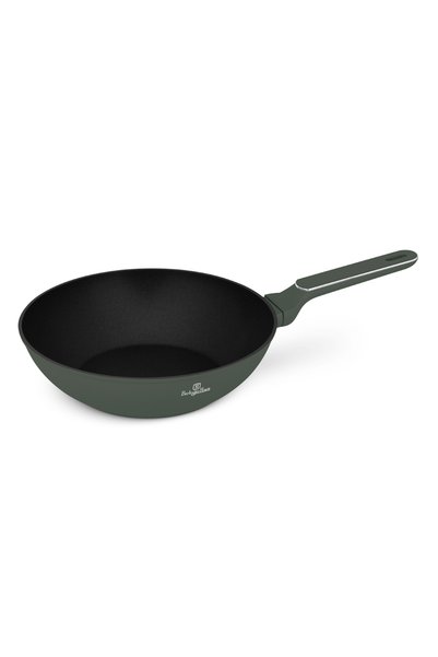 Berlinger Haus Wok - Colecția Verde Mat, 28 cm, 3.2 L, aluminiu forjat, verde