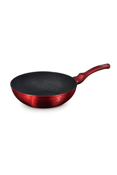 Berlinger Haus Wok - Linie Metalică - Ediție Burgundy, 28 cm, 3.2 L, aluminiu...