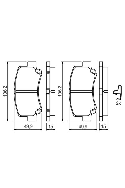Bosch Set plăcuțe de frână, frână pe disc 0 986 424 626