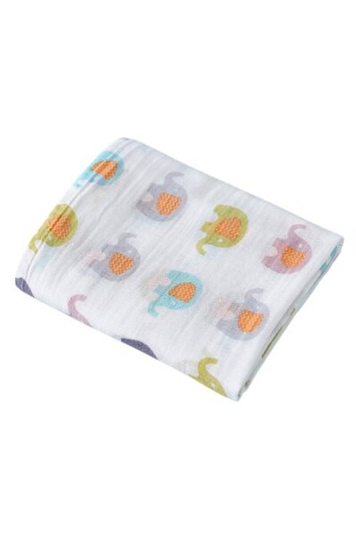 Bambimici Essentials Muslin Swaddle Blanket - Elephant C