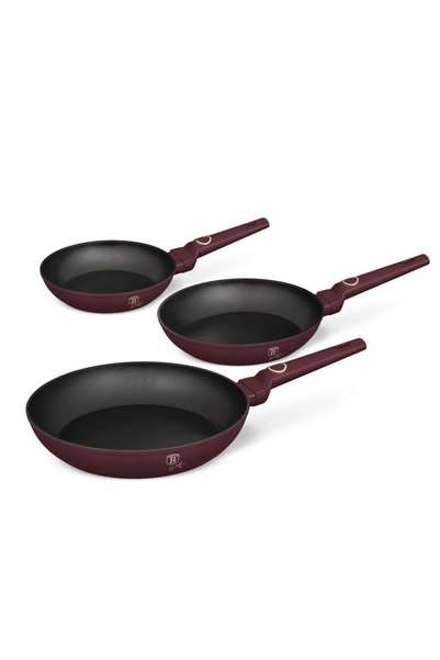 Berlinger Haus Set 3 tigai - Leonardo Collection, aluminiu forjat, burgundy
