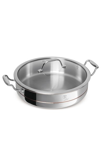 Berlinger Haus Oală joasă cu capac - Copper Touch Collection, 3.8 L, oțel ino...
