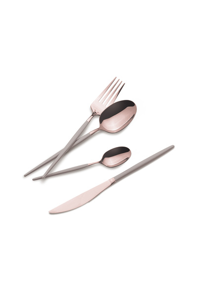 Berlinger Haus Set tacamuri 24 piese - Taupe Collection, otel inoxidabil, tau...