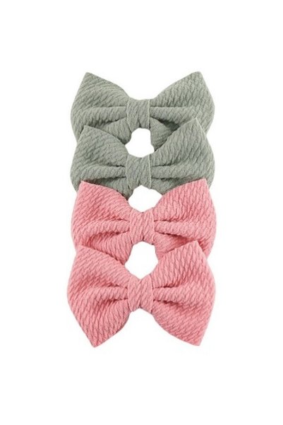ddaniela Nisha Ribbon Bow Clip Set For Babies and Girls - Olive Green & Dark ...