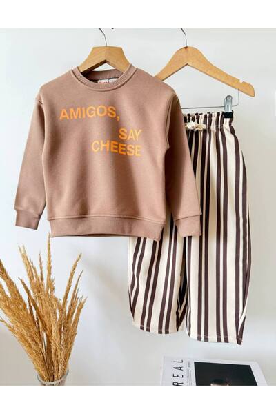 Mireya Kids Girls' and Boys' Striped Cotton 2–8 Years Old Top and Bottom Set