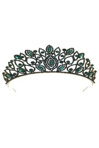 ddaniela Ruslana Collection Faux dark green Crown Tiara