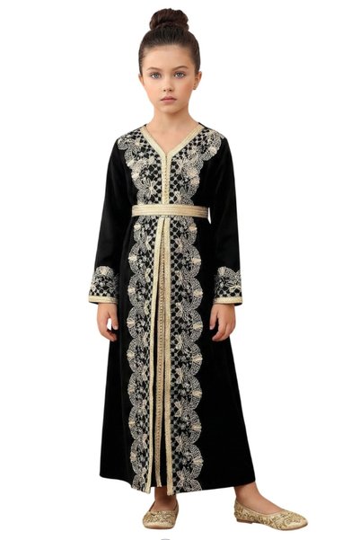 Bidani Zahra Elegant Black Kaftan