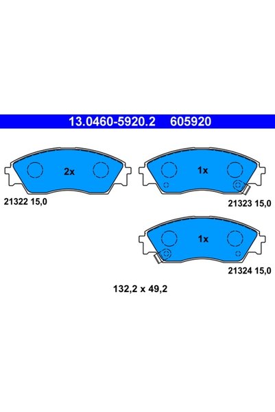 Ate Set plăcuțe de frână, frână pe disc 13.0460-5920.2