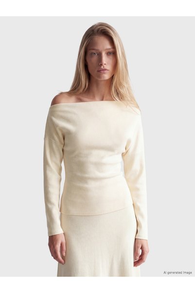 LC Waikiki Nevavm with a Difference Lcw Vision Beige Combed Cotton Plain Boat...