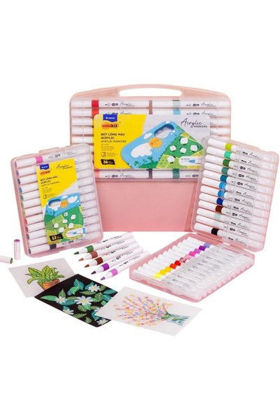 FLEXOFFICE C-ACM002 Acrylic Paint Marker 24-Colors Set