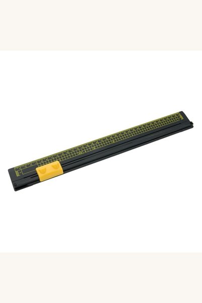 Comerivo Trimer de birou cu rigla 32 cm, negru, lama durabila pentru taieri d...