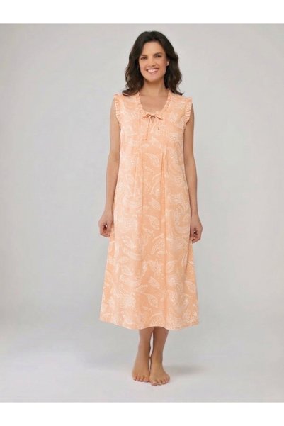 Generic Brand 100% Egyptian Cotton Long Nightgown with Relaxed Fit