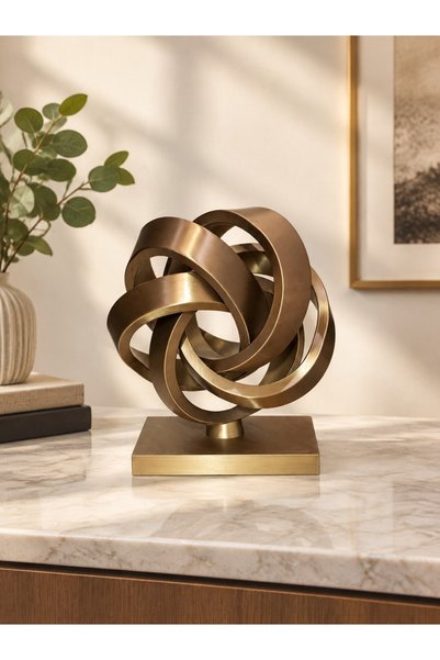 Genel Markalar Özel Göz Alıcı Bronz Renk Soyut Dekoratif Obje - 17 cm