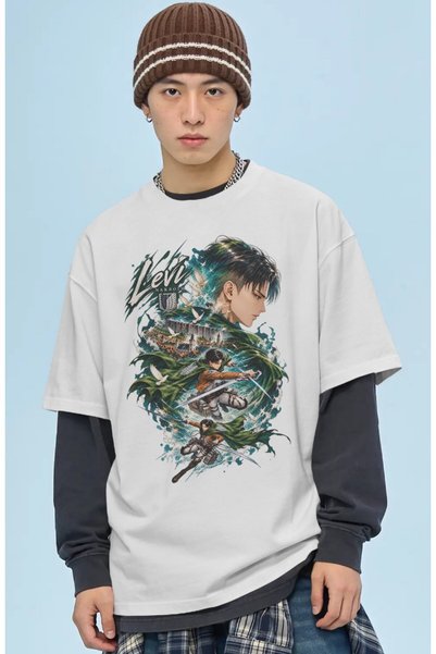 SEVBANO Unisex Oversized Levi Ackerman "Attack on Titan" Anime Character Pre-...