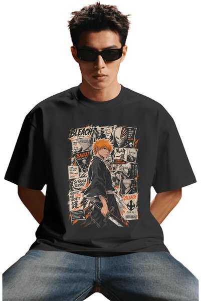 SEVBANO Unisex Oversized Ichigo Kurosaki "Bleach" Anime Character Pre-Printed...