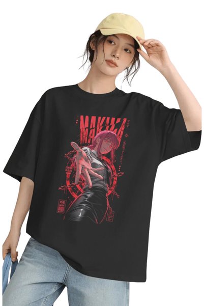 SEVBANO Unisex Oversized Makima Chainsaw Man Anime Character Pre-Printed Prem...