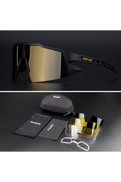 KAPVOE 4 lens 11 Polarized Cycling Sunglasses Outdoor Bicycle Glasses Men MTB...