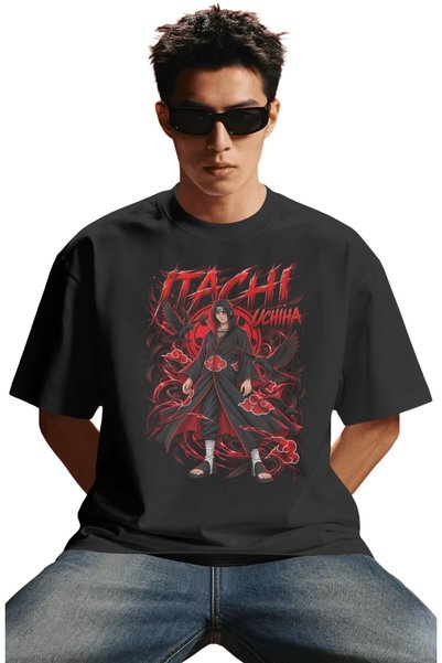 SEVBANO Unisex Oversized Itachi Uchiha Naruto Anime Character Pre-Printed Pre...