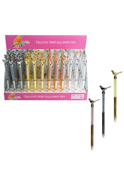 OEM Στυλό διαρκείας Twist Swallow, Μεταλλικά Χρώματα, Σετ 48 τεμαχίων