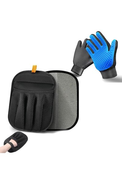 Generic NVNAN Pet Hair Removal Glove Dogs & Cats, 2-Pack Blue | 2-in-1 deshed...