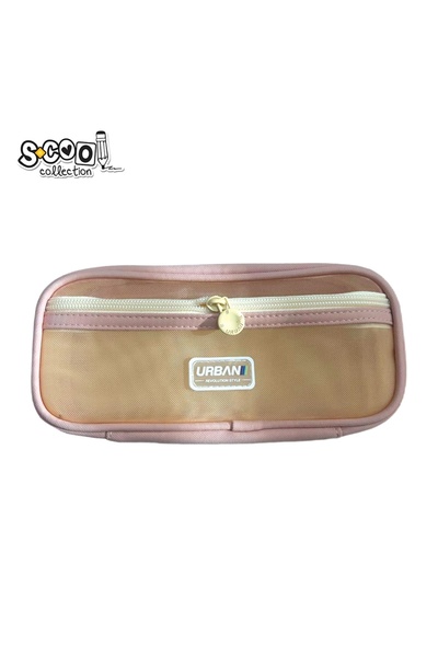 S COOL Pencil Pouch Urban LIGHT PINK, 2 Zippers, 22.5x5x11 cm - S-COOL