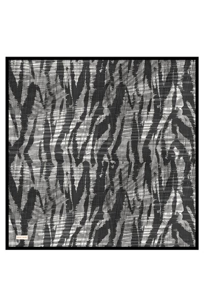 Pierre Cardin وشاح حريري أسود مقاس 90×90