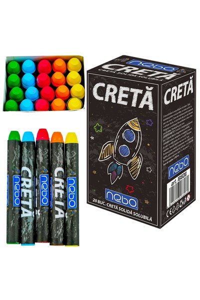 NEBO Crete rotunde colorate lavabile, set de 20 -