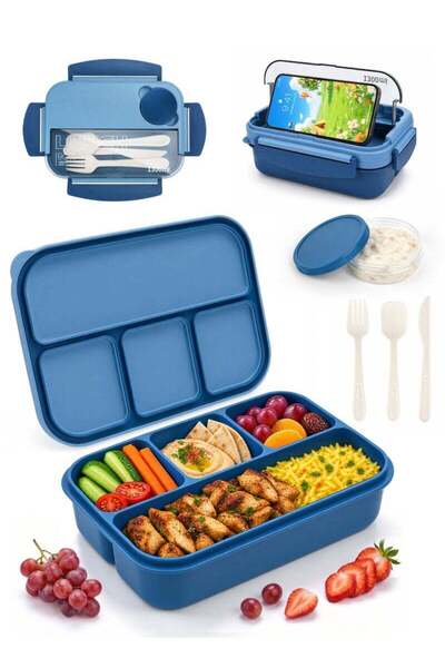 ANYOUI Versatile 4-Compartment Bento Box, Lunch Box for Adults Men Women, Lea...