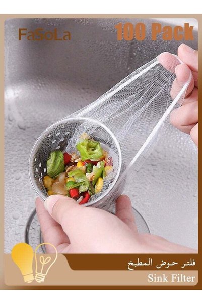 GENERAL Fasola Sink Filter, 100 Pieces Sink Strainer, High Elasticity Polyest...