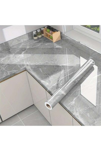 Zeemey 1 Roll Easy-Install Self-Adhesive Marble Wallpaper - Waterproof & Oil-...
