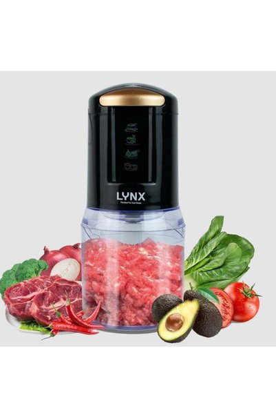 LYNX مفرمة خضروات كهربائية، قوة 450 واط، وعاء من مادة البولي كربونات غير القا...