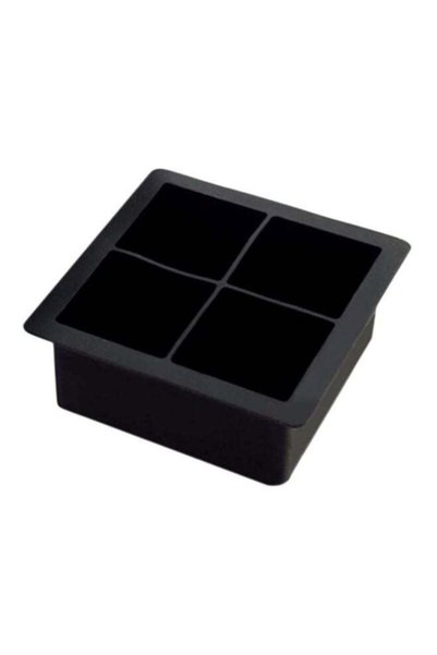 sharpdo قالب مكعبات ثلج بأربعة أقسام، أسود، 10x10x5 سم