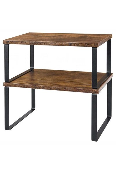 Teuuea 2 Pieces Kitchen Counter Shelves Organizer, Stackable Expandable Metal...